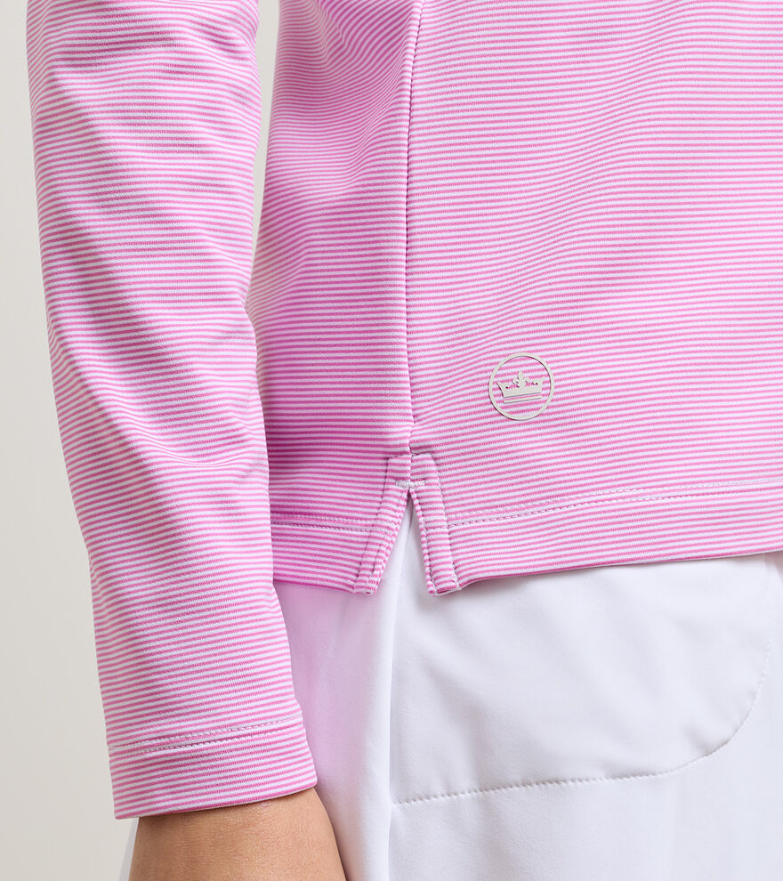 Pine Sugar Stripe Performance Hoodie White/Peony