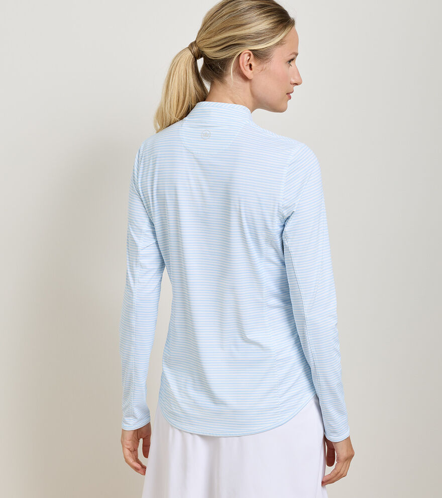 Shadebreak Bunker Stripes Lightweight Sunshirt Blue Brisk