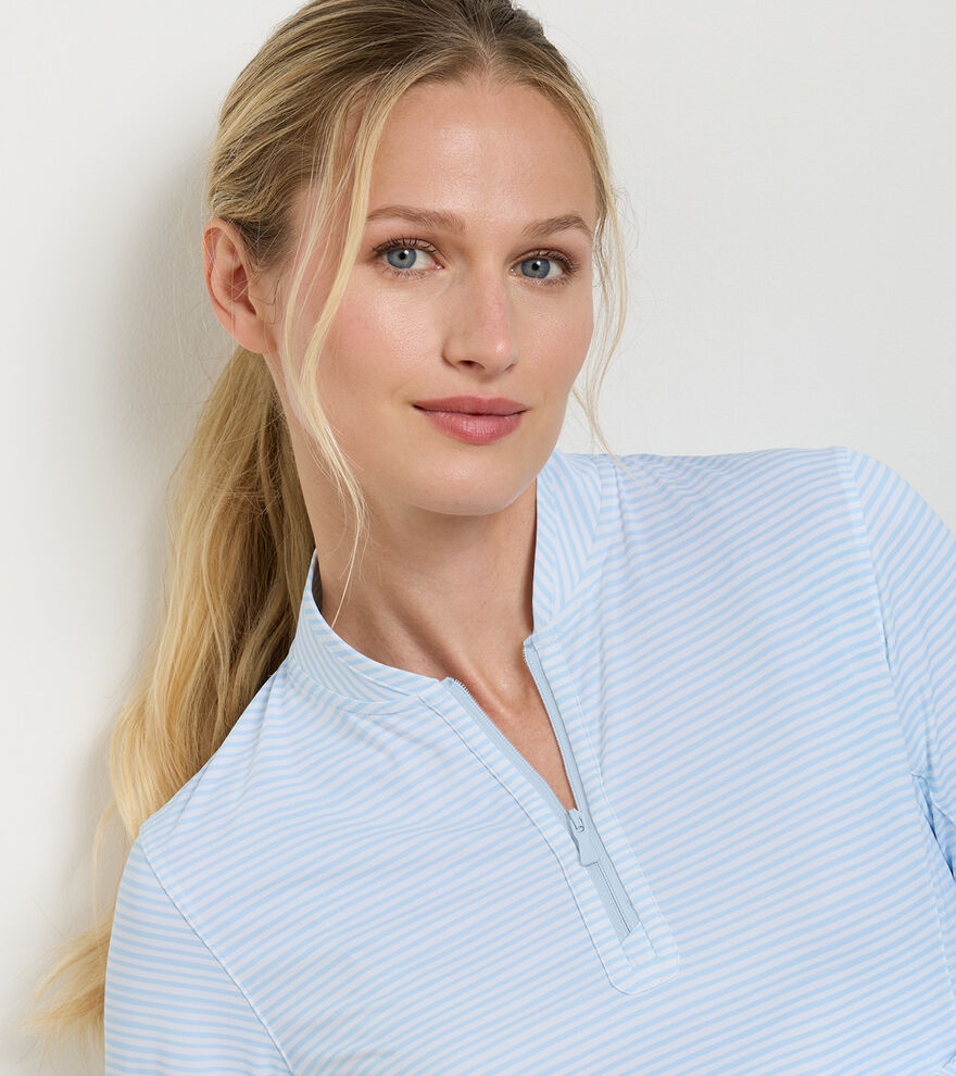 Shadebreak Bunker Stripes Lightweight Sunshirt Blue Brisk