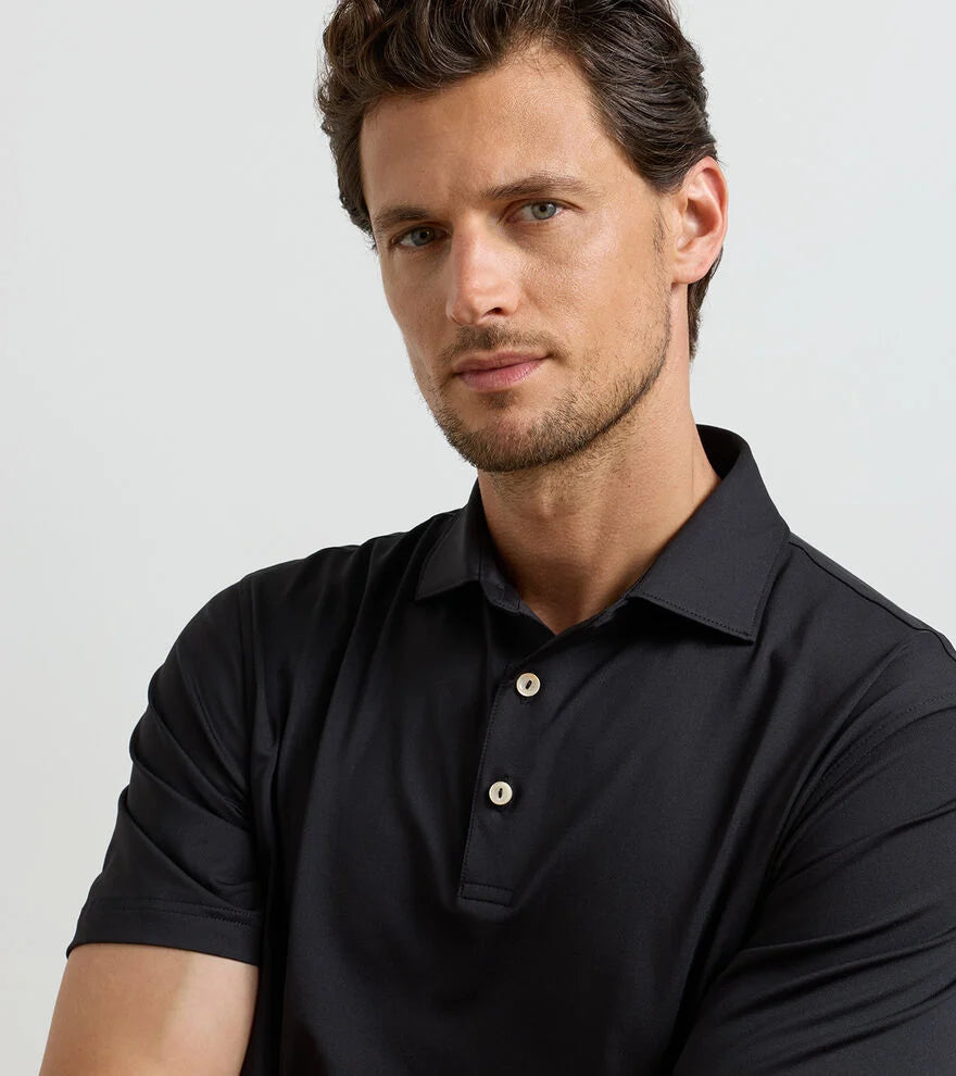 SOLID PERFORMANCE JERSEY POLO BLACK