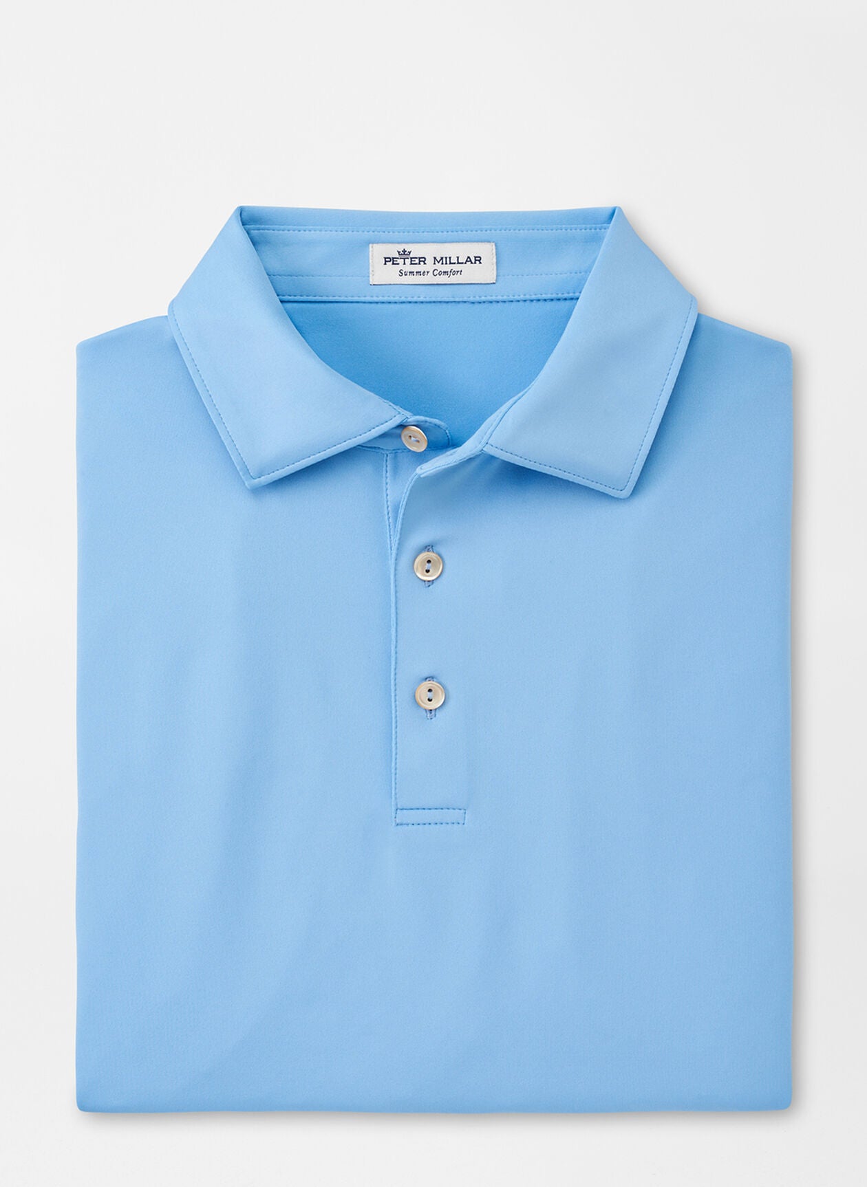 SOLID PERFORMANCE JERSEY POLO COTTAGE BLUE