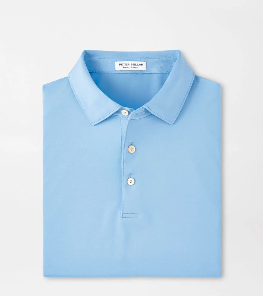 Solid Performance Jersey Polo Cottage Blue