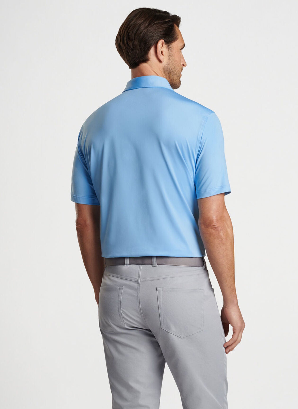 SOLID PERFORMANCE JERSEY POLO COTTAGE BLUE