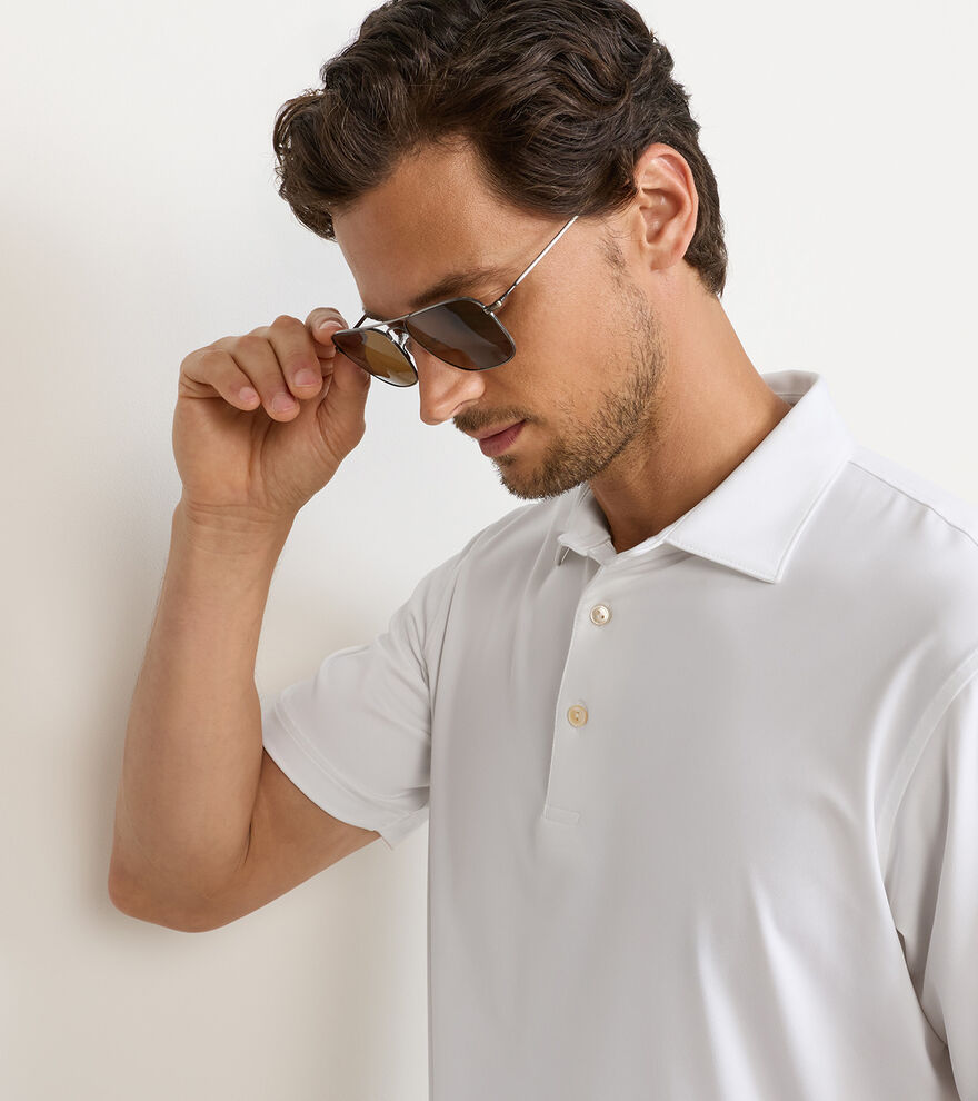 Solid Performance Jersey Polo White