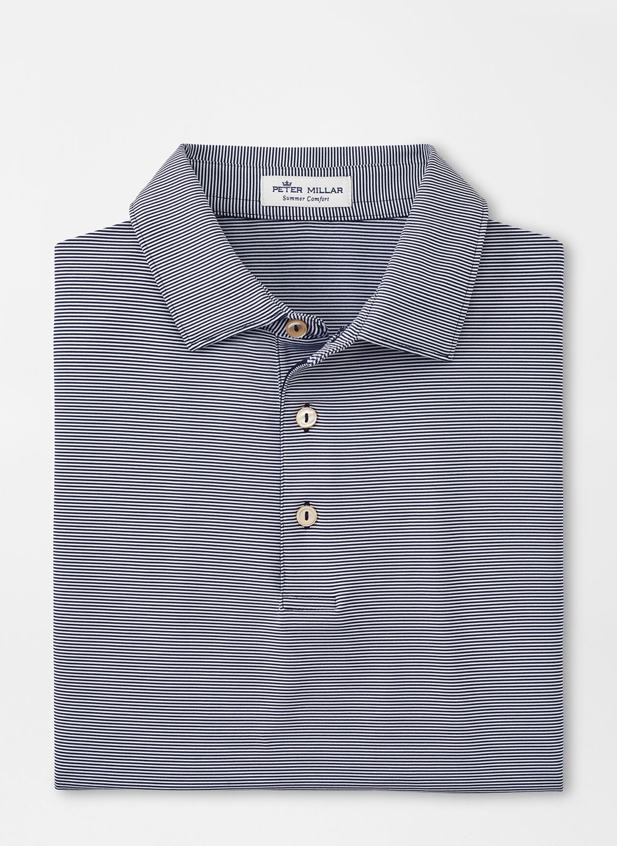 JUBILEE STRIPE PERFORMANCE POLO NAVY