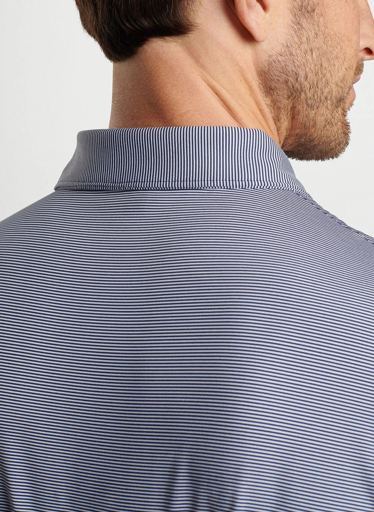 JUBILEE STRIPE PERFORMANCE POLO NAVY