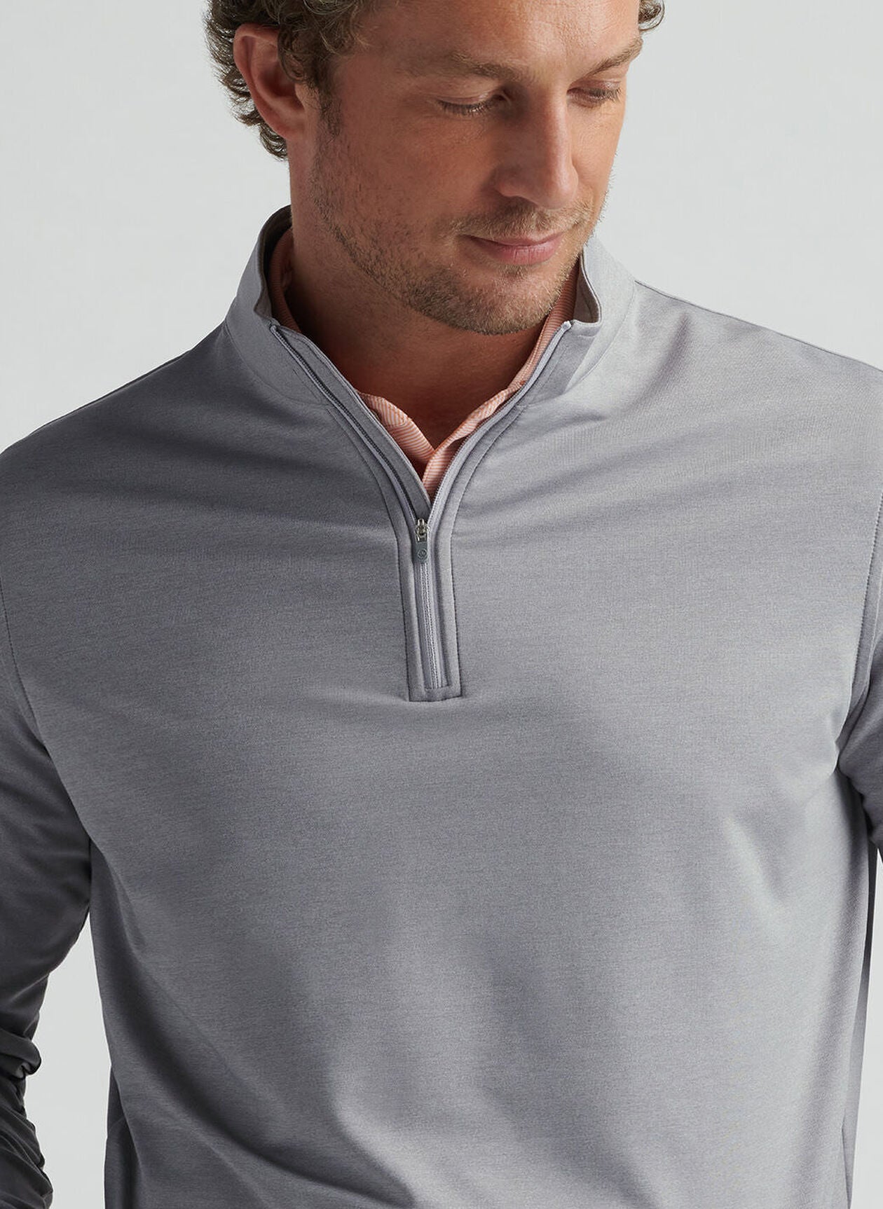 PERTH MÉLANGE PERFORMANCE QUARTER-ZIP GALE GREY