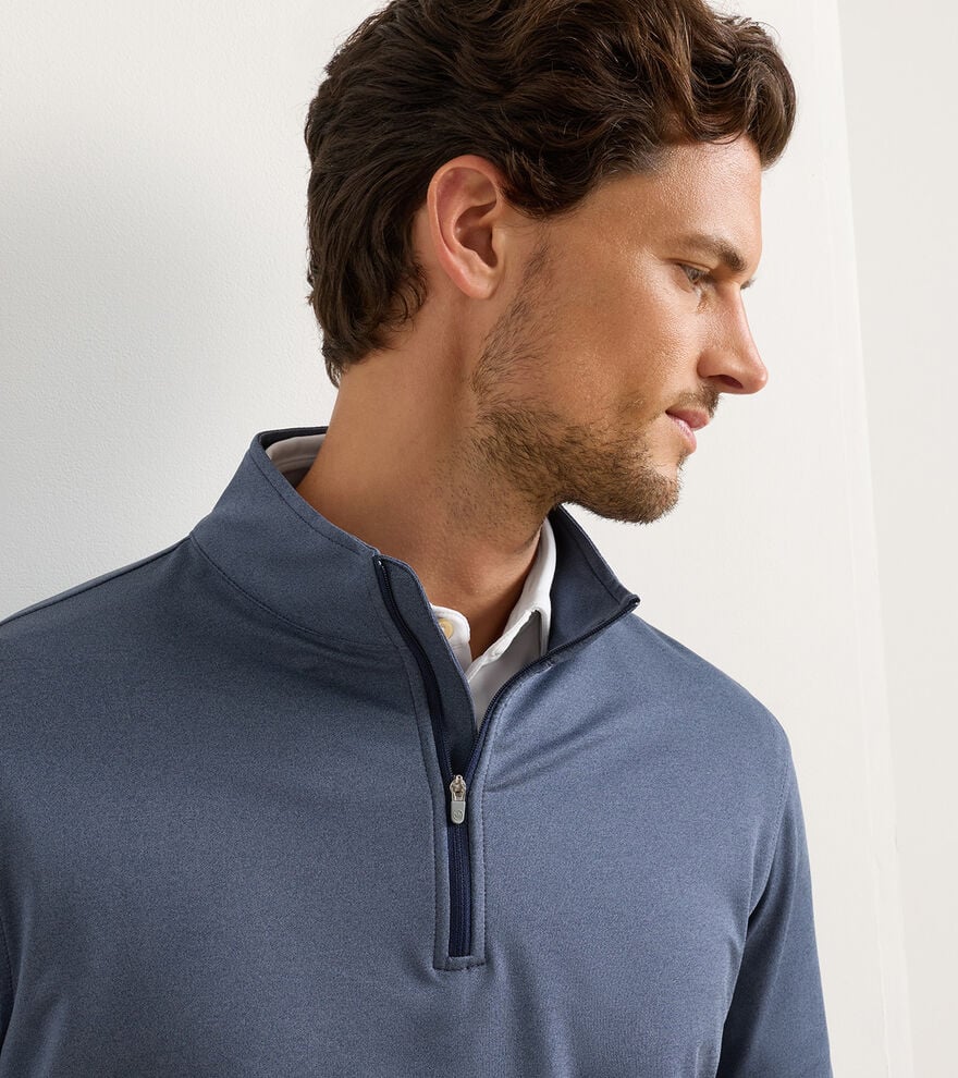 Perth Mélange Performance Quarter-Zip Navy