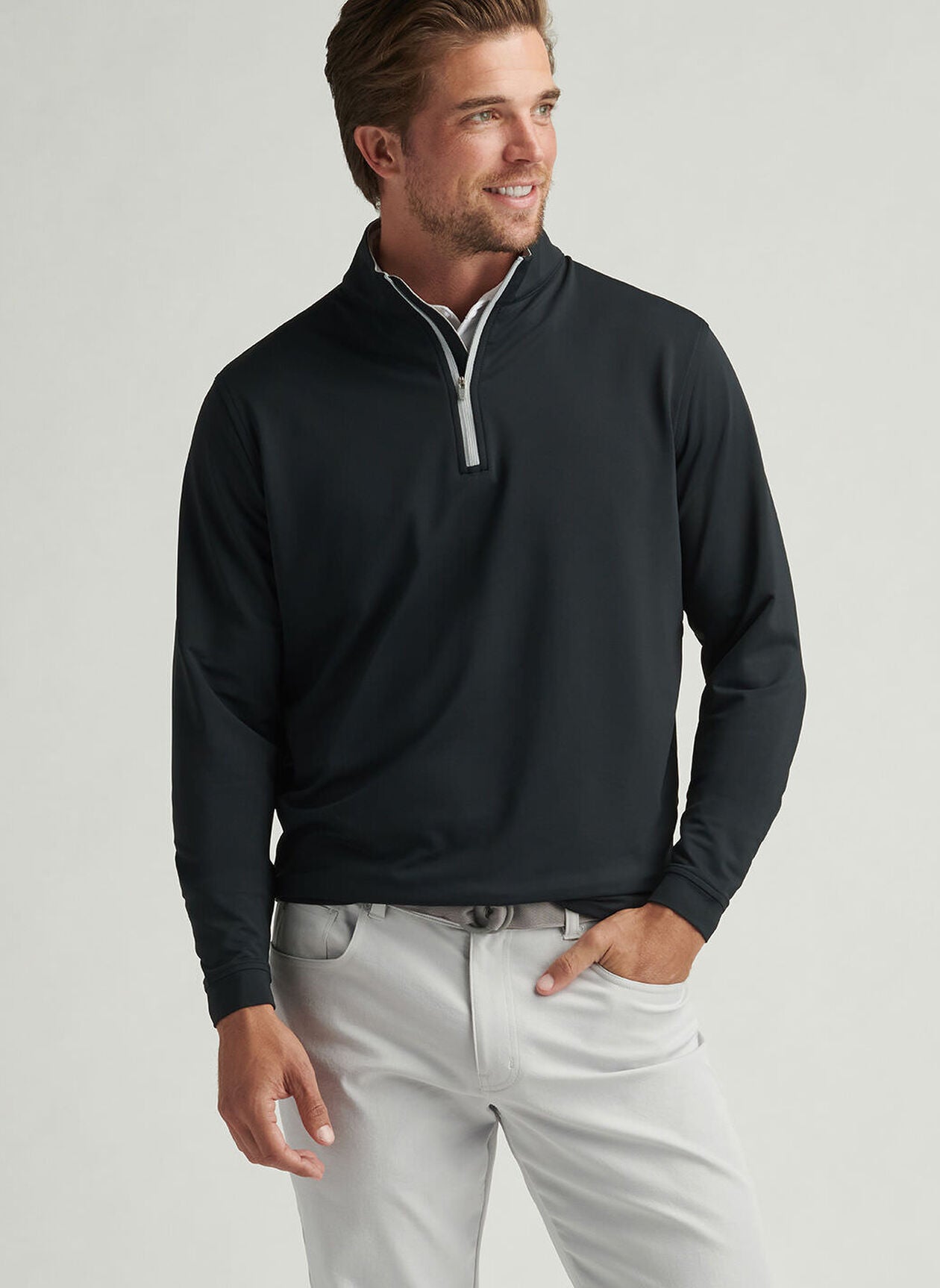 PERTH PERFORMANCE QUARTER-ZIP BLACK