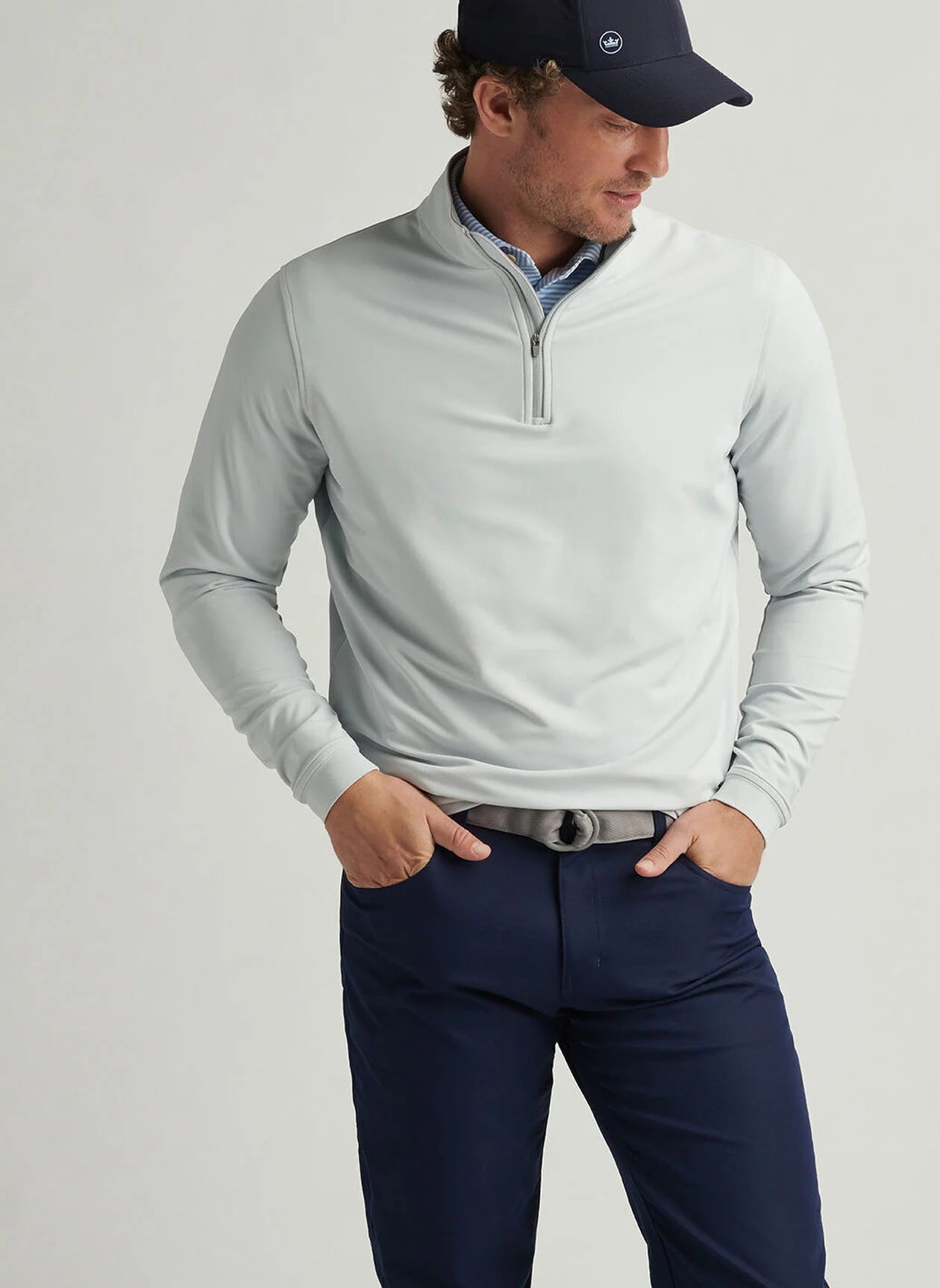 PERTH PERFORMANCE QUARTER-ZIP BRITISH GREY