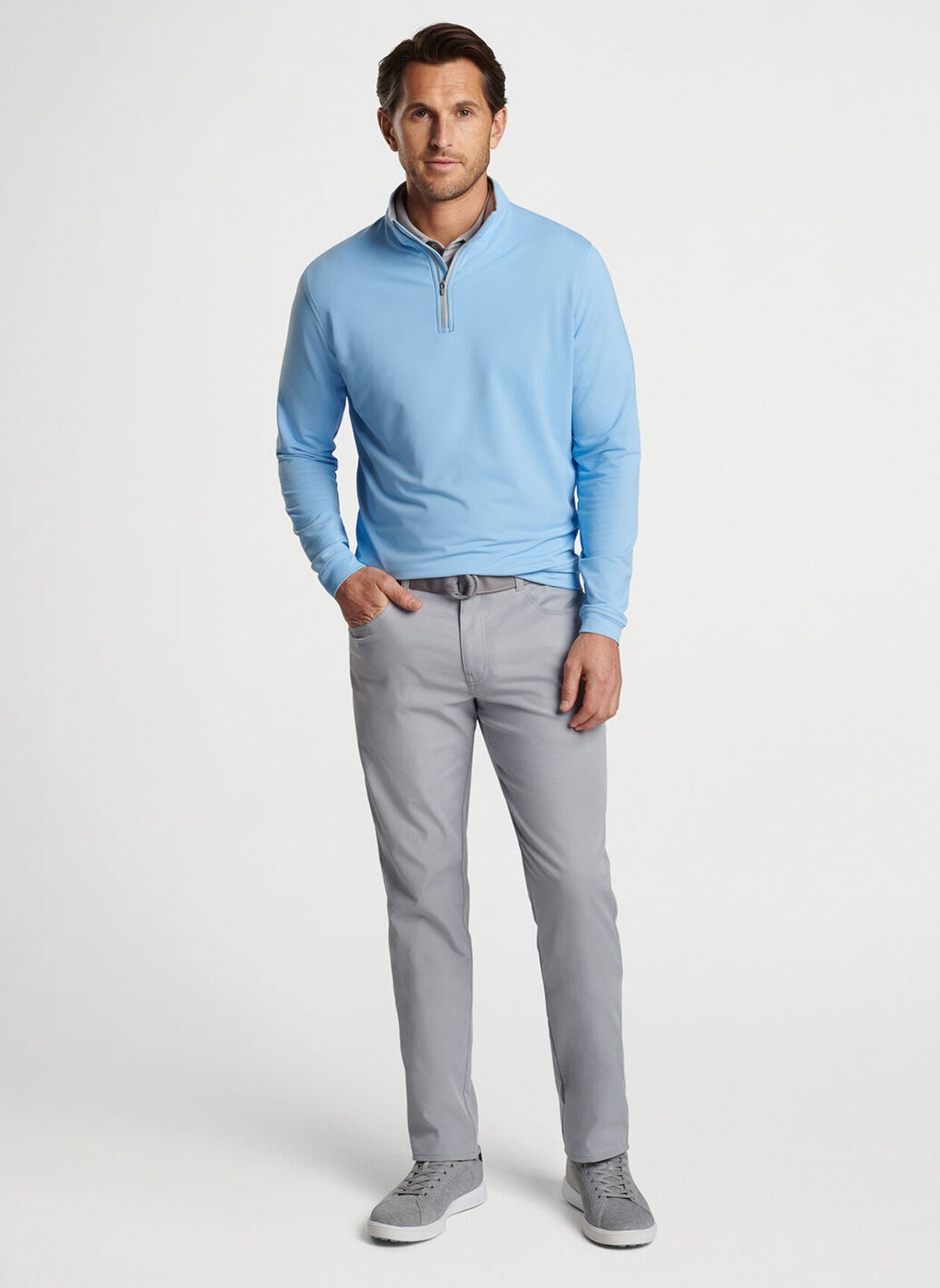 PERTH PERFORMANCE QUARTER-ZIP COTTAGE BLUE