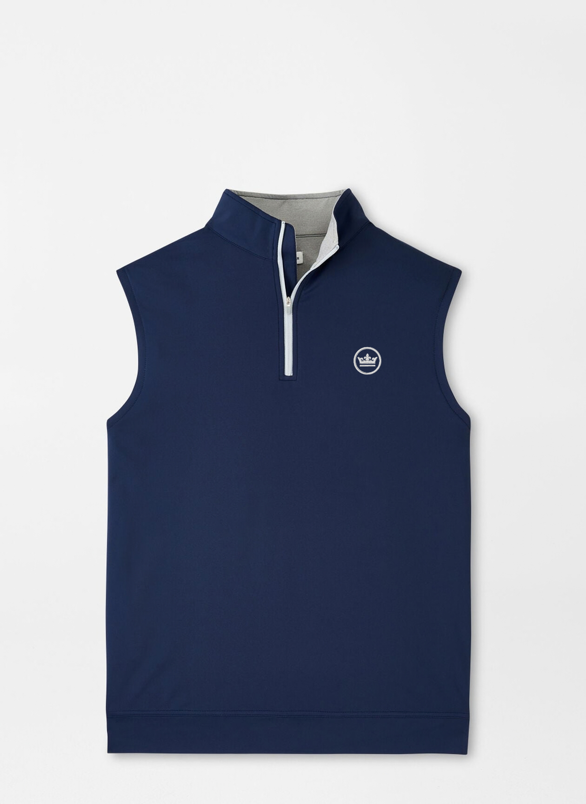Crown Seal Logo Galway Stretch Loop Terry Quarter-Zip Vest Navy