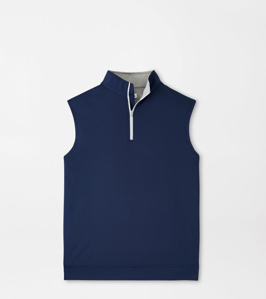 GALWAY STRETCH LOOP TERRY QUARTER-ZIP VEST NAVY