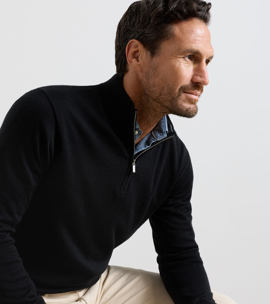 Autumn Crest Quarter Zip Black