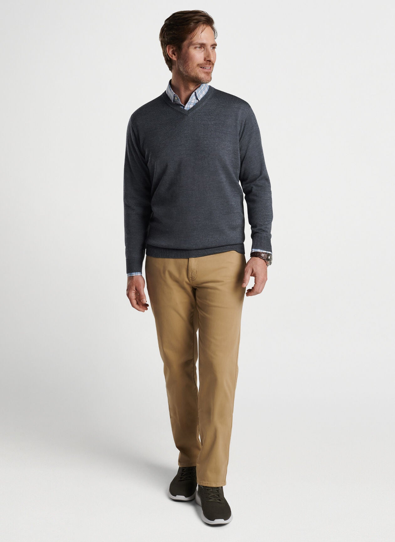 AUTUMN CREST V-NECK CHARCOAL