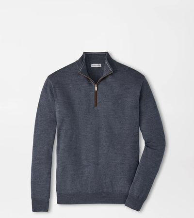 Autumn Crest Suede Trim Quarter-Zip Charcoal