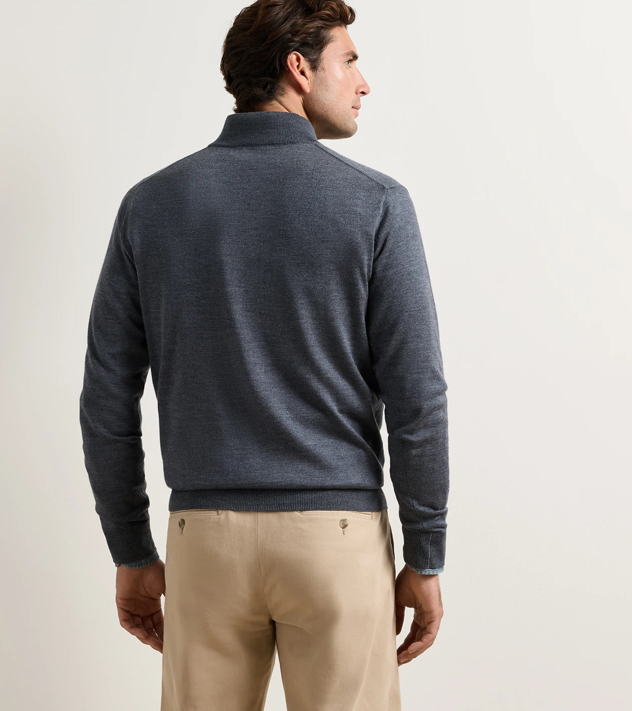 Autumn Crest Suede Trim Quarter-Zip Charcoal