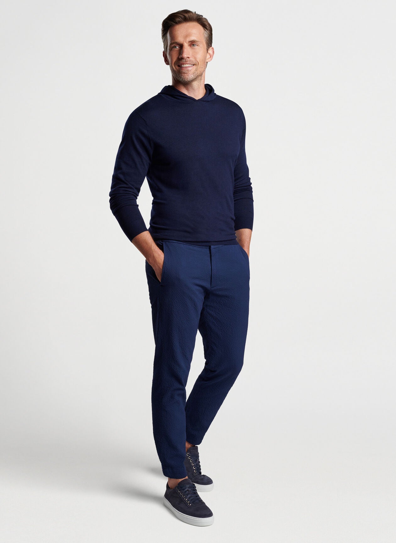 EXCURSIONIST FLEX POPOVER HOODIE NAVY