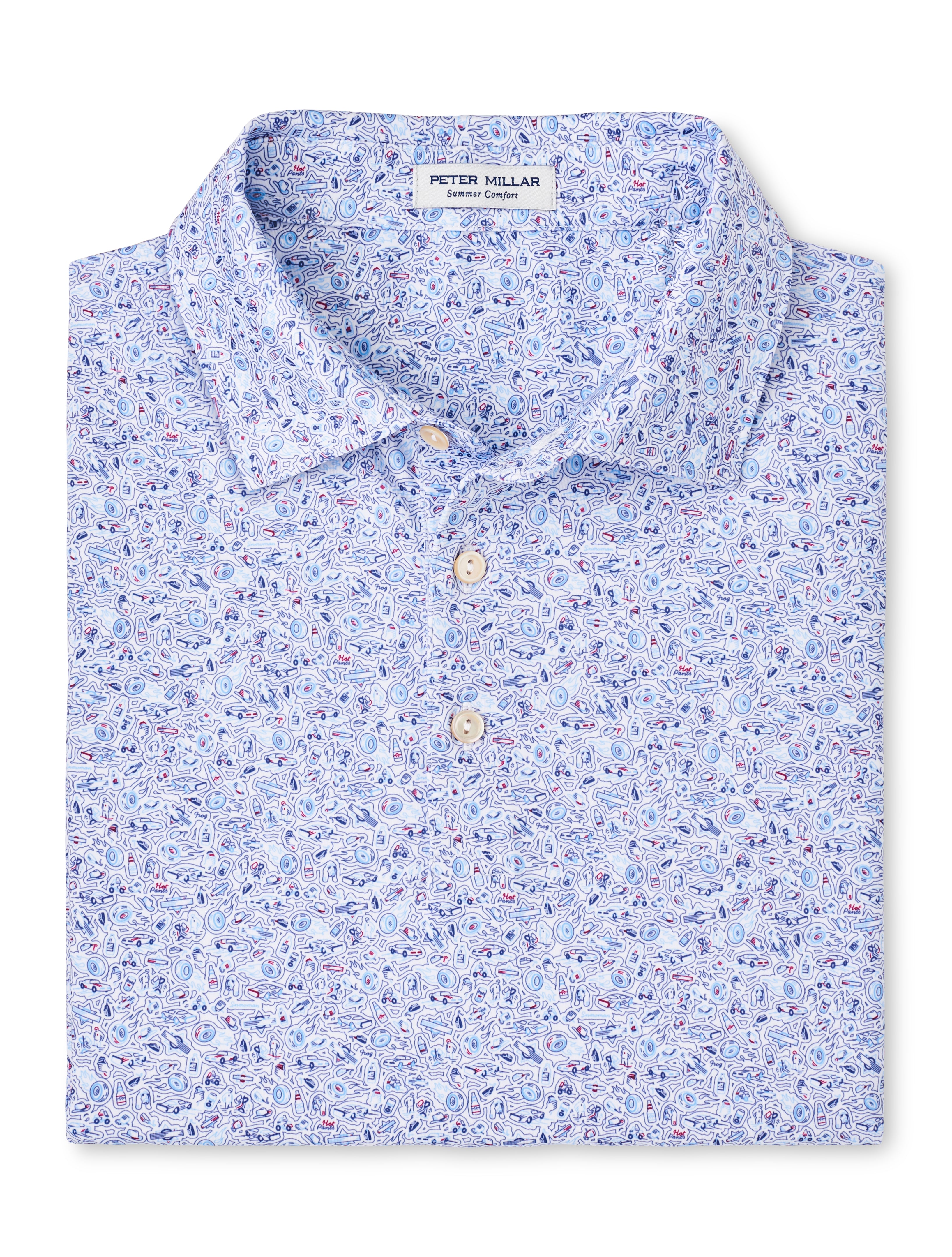 BOOTLEGGERS PERFORMANCE JERSEY POLO SEAN SELF COLLAR WHITE