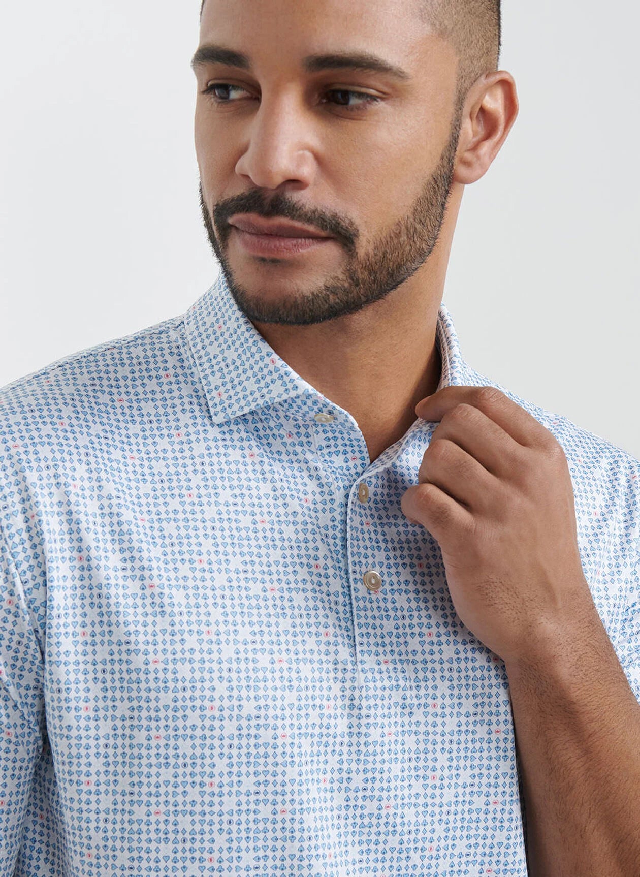 ACE OF SPADES PERFORMANCE JERSEY POLO WHITE