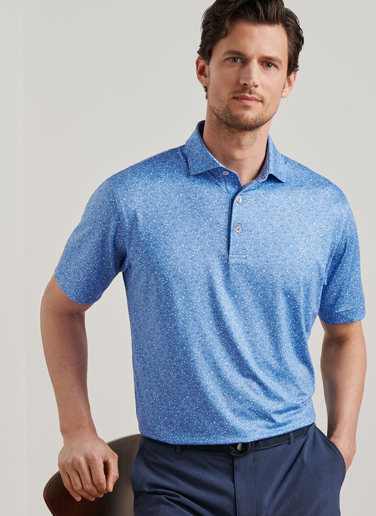 Champagne and Caviar Performance Jersey Polo Evening Tide