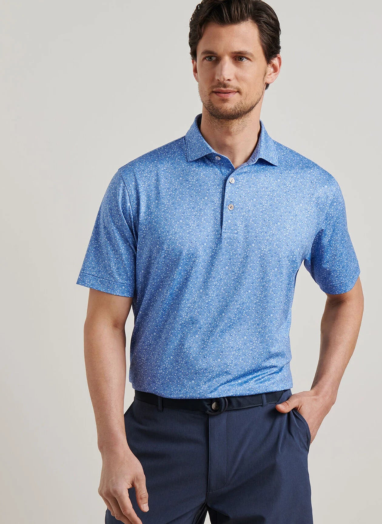Champagne and Caviar Performance Jersey Polo Evening Tide