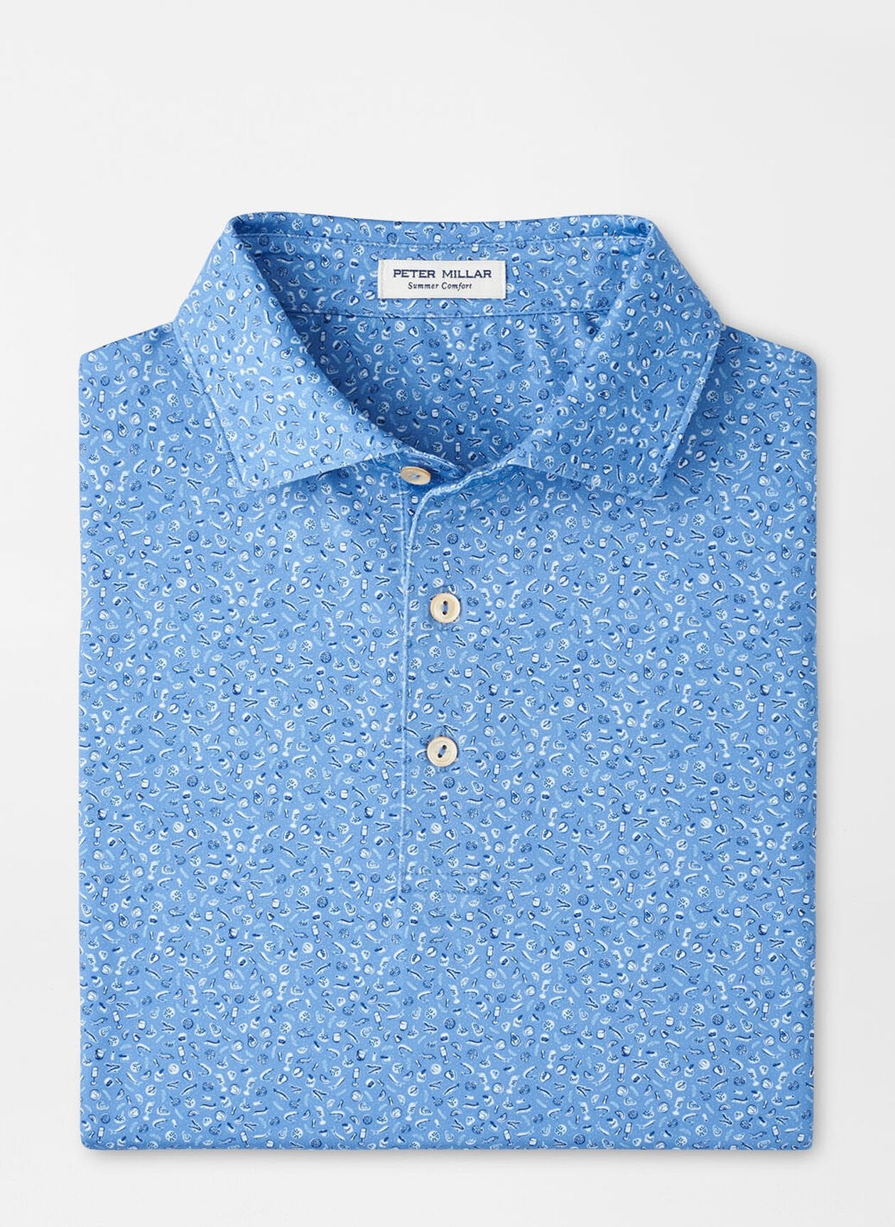 Champagne and Caviar Performance Jersey Polo Evening Tide