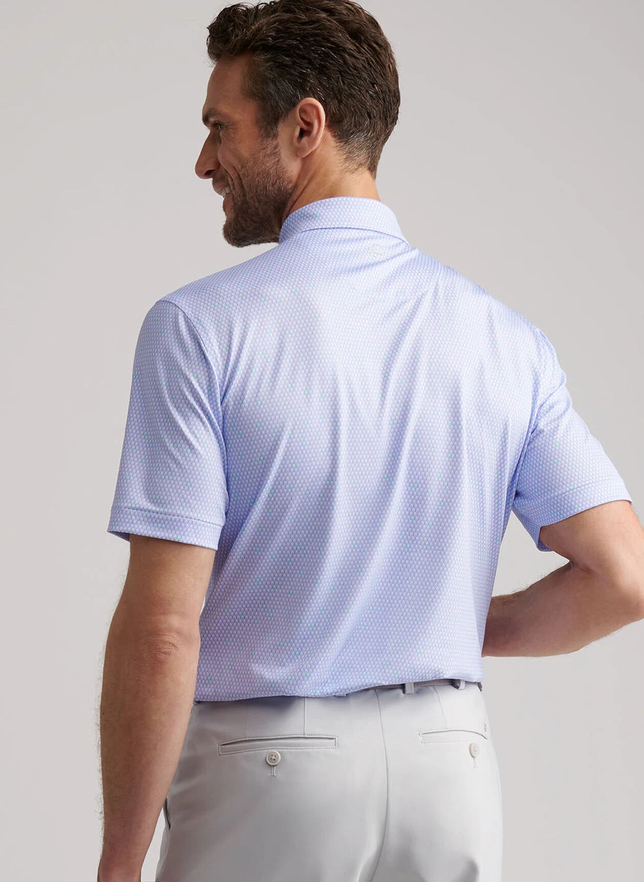 Geo Skull Performance Jersey Polo White