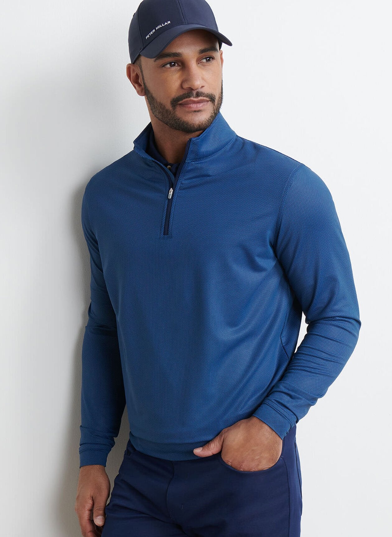 Perth Birdseye Performance Quarter-Zip Blue Haze