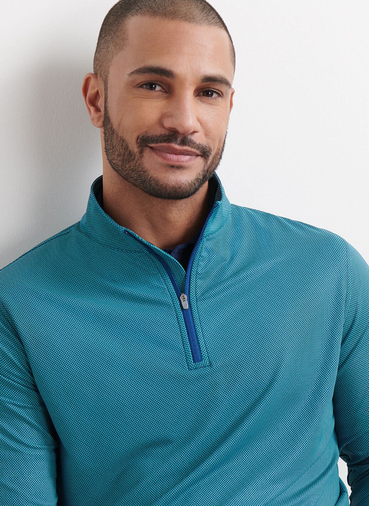 Perth Birdseye Performance Quarter-Zip Sport Navy