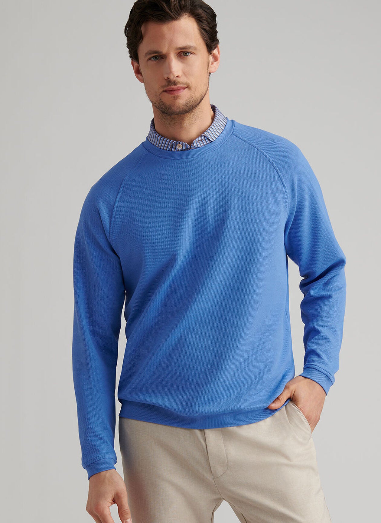 Cradle Piqué Performance Crewneck Evening Tide