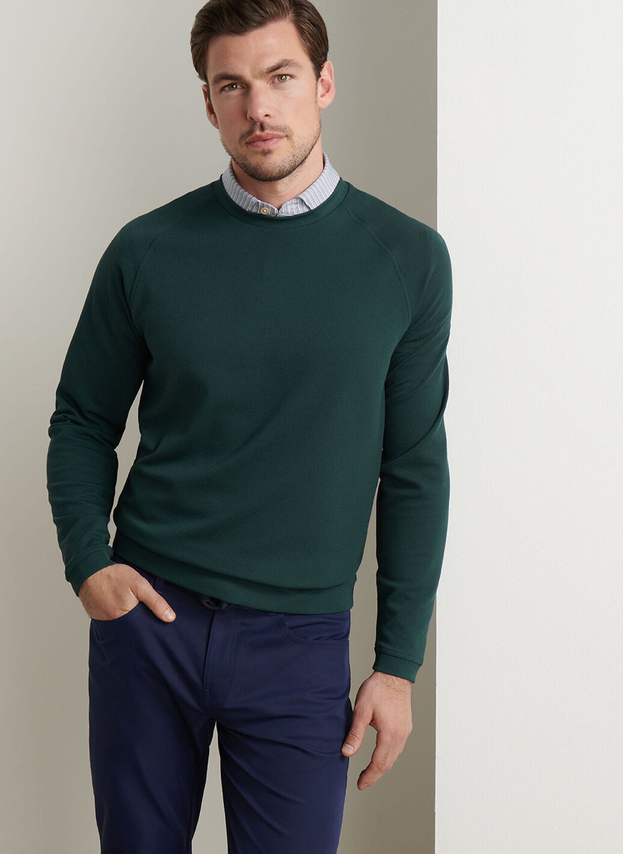 Cradle Piqué Performance Crewneck Nordic Pine