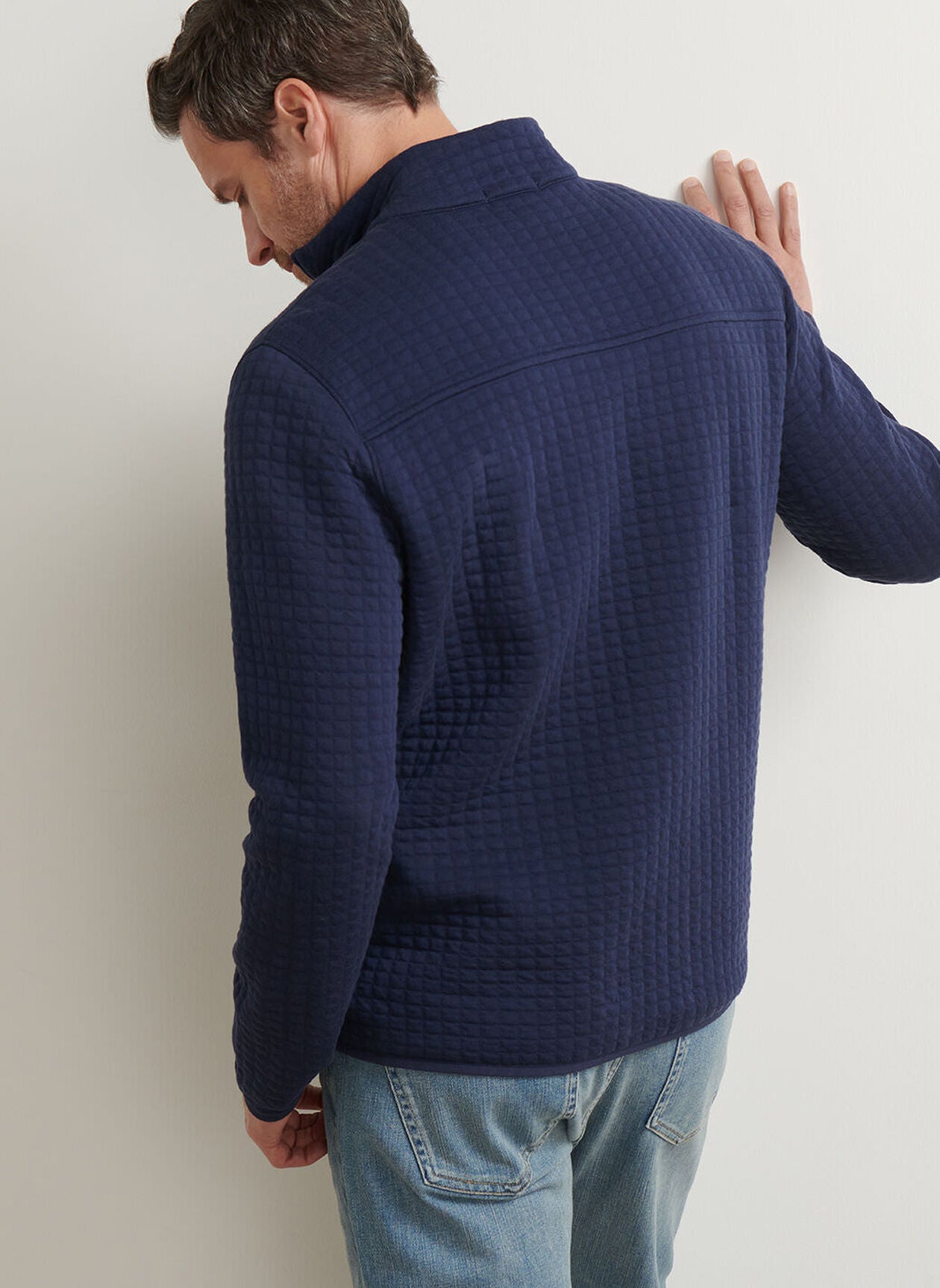 Quad Quilted Quarter-Zip Navy