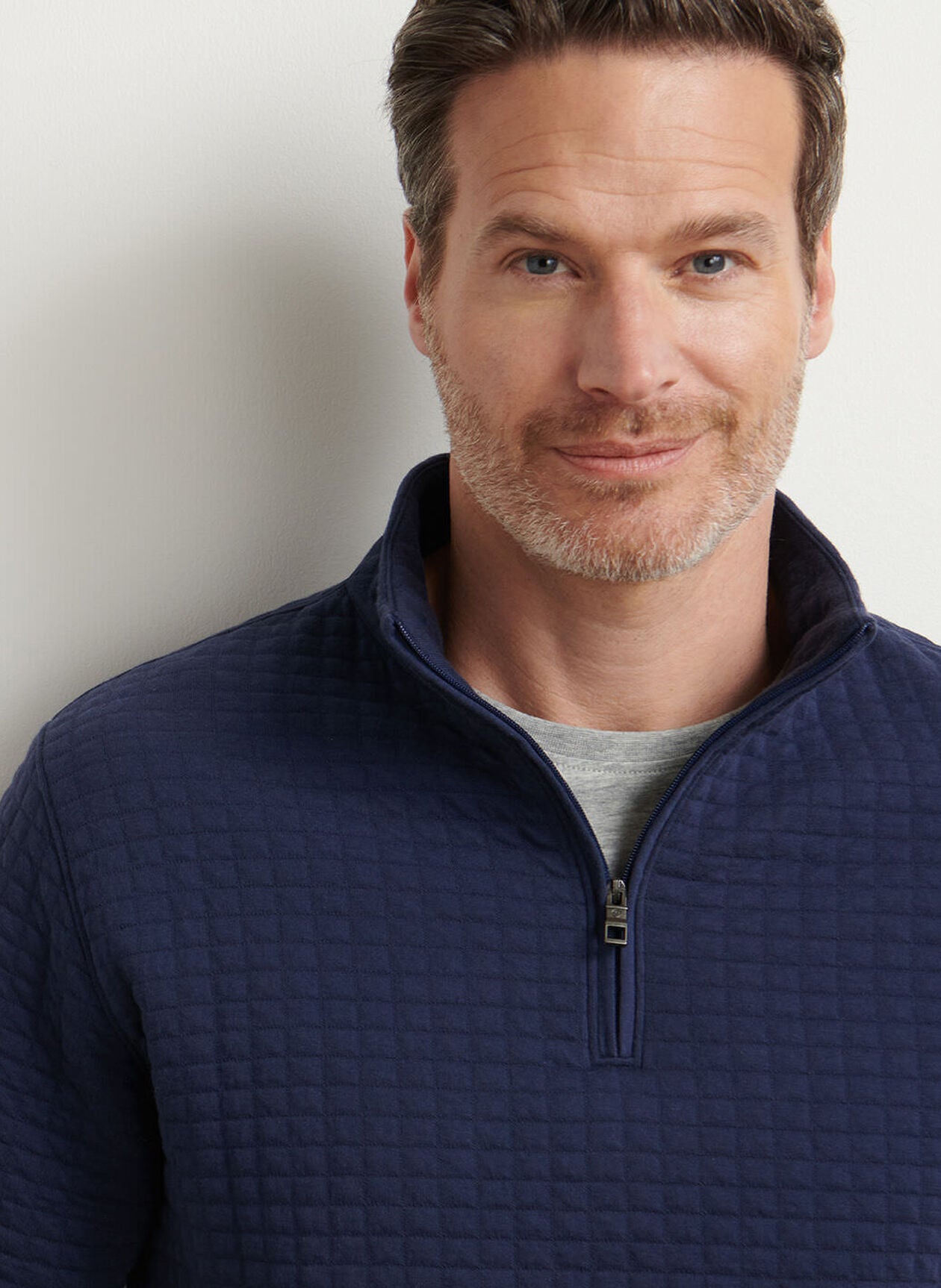 Quad Quilted Quarter-Zip Navy
