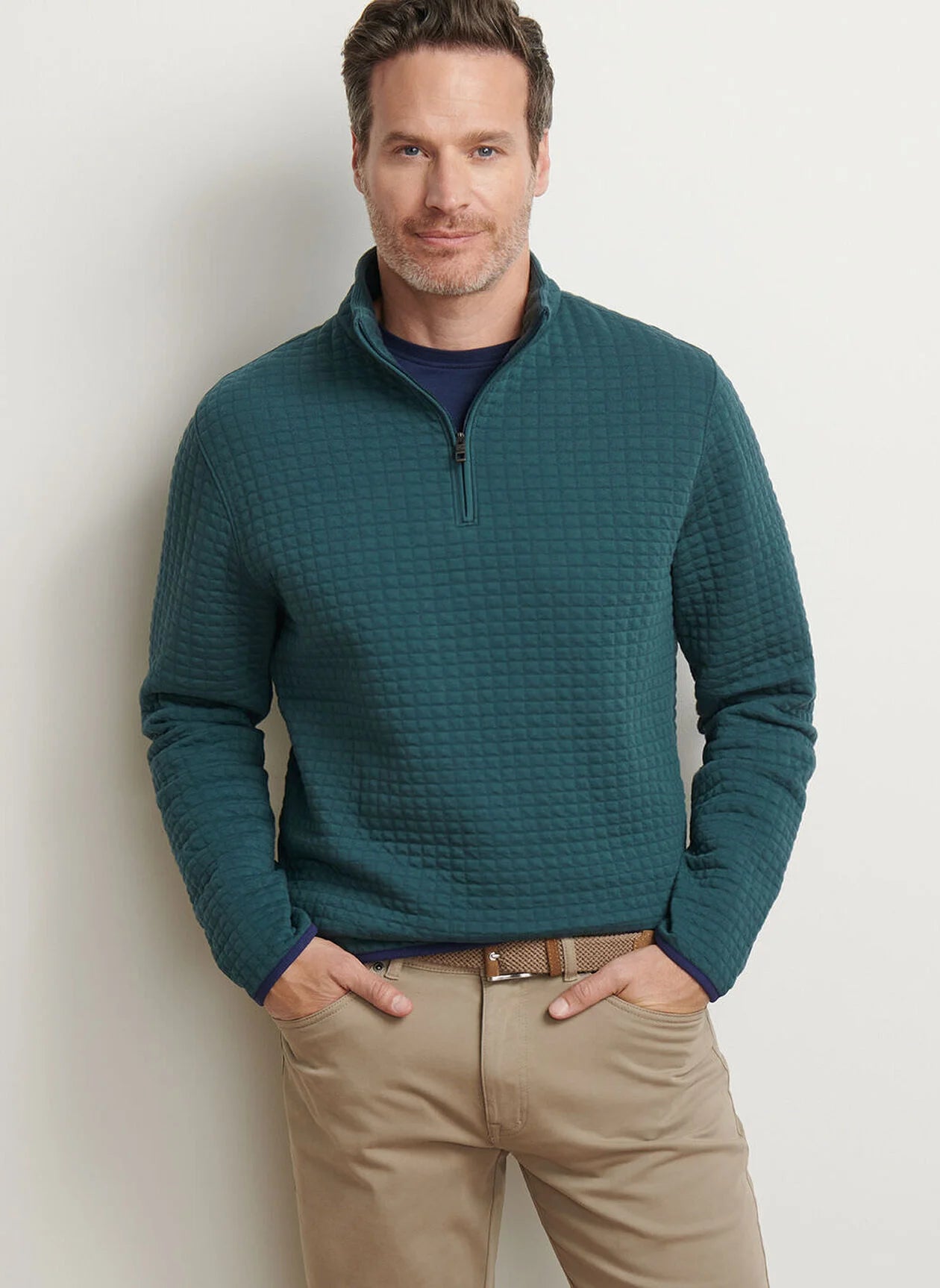 Quad Quilted Quarter-Zip Nordic Pine