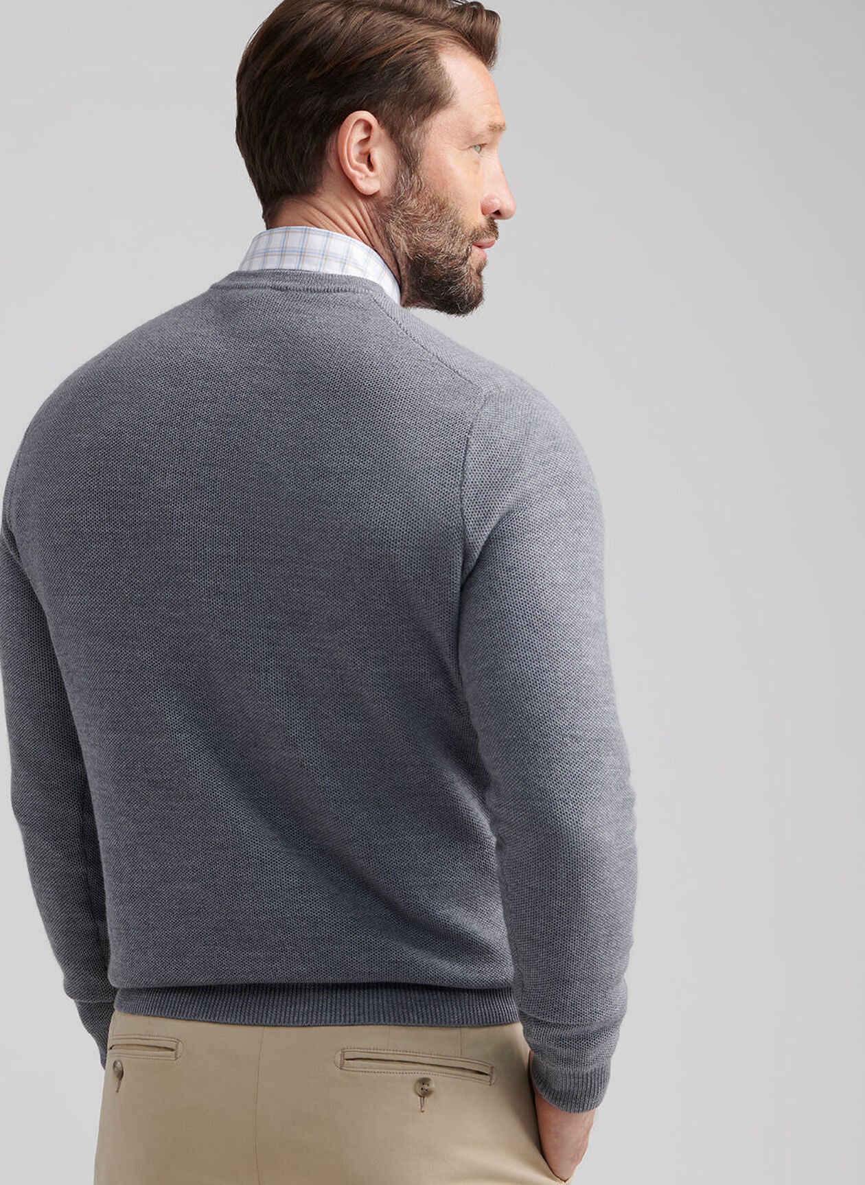 Autumn Crest Honeycomb Crewneck Sweater Gale Grey
