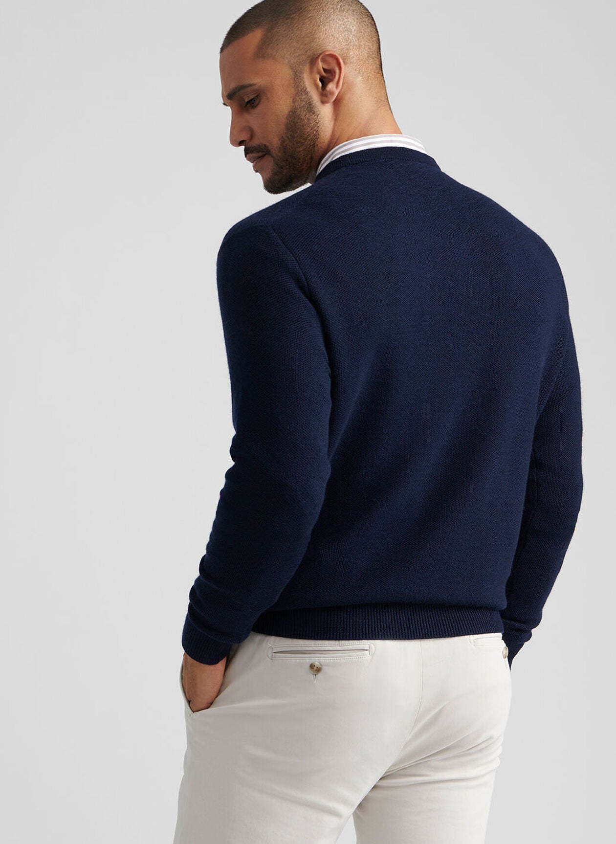 Autumn Crest Honeycomb Crewneck Sweater Navy