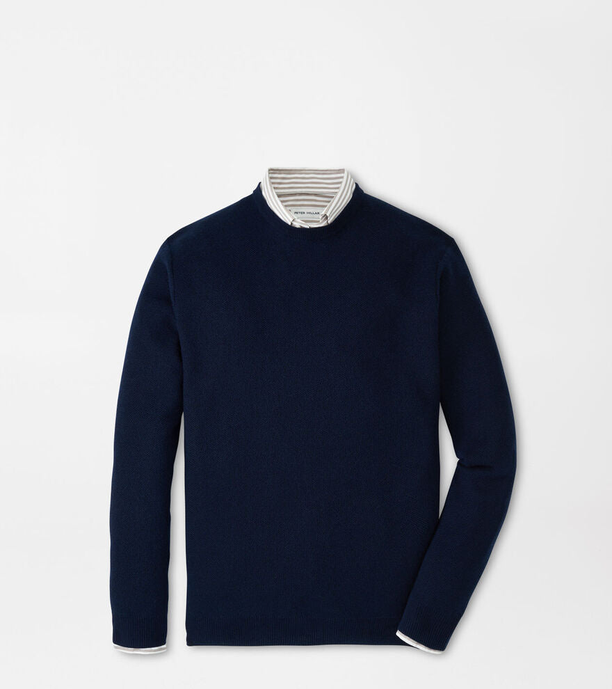 Autumn Crest Honeycomb Crewneck Sweater Navy