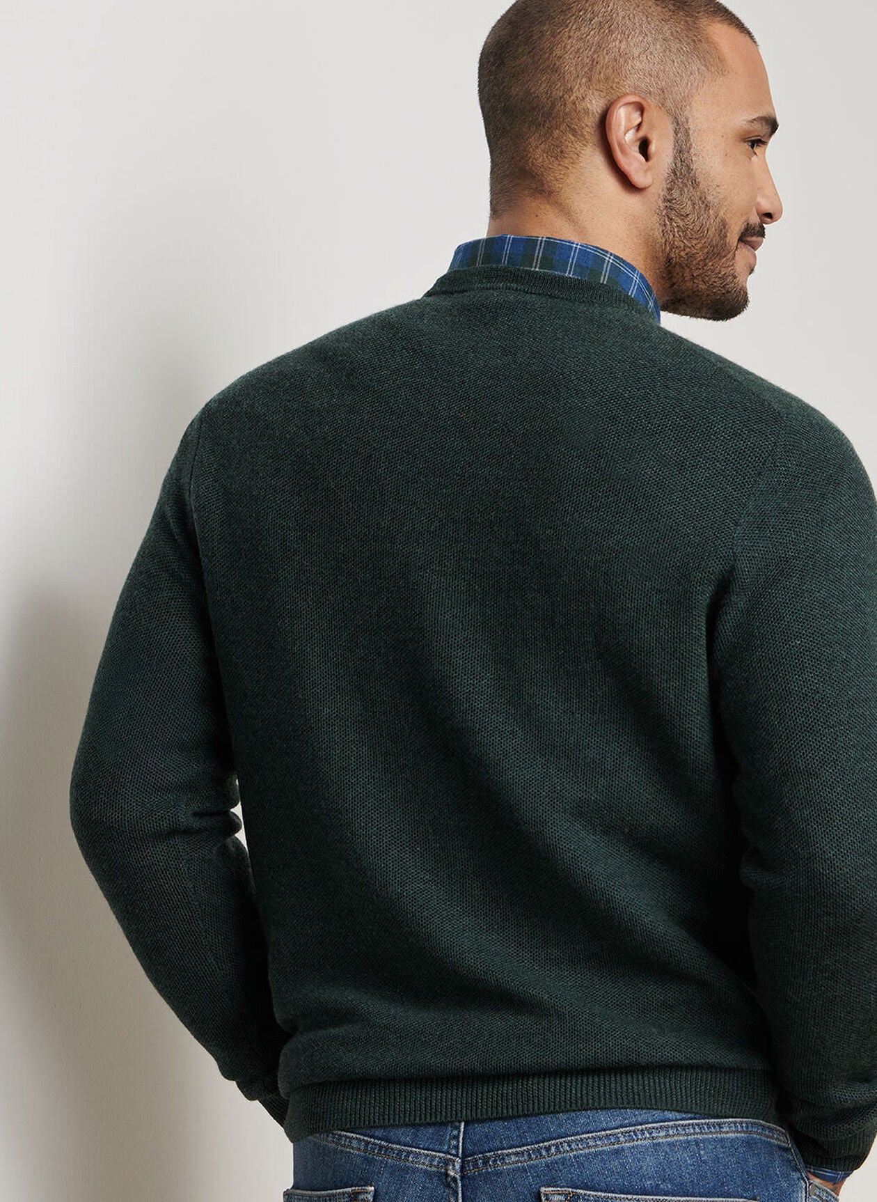 Autumn Crest Honeycomb Crewneck Sweater Nordic Pine