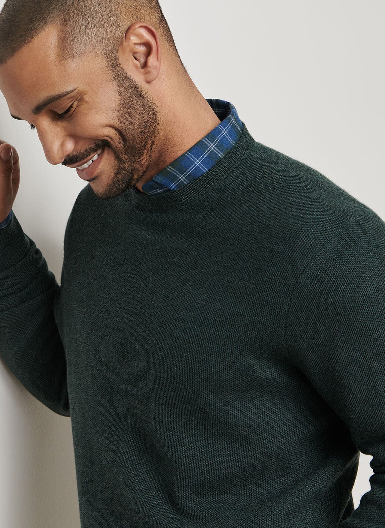 Autumn Crest Honeycomb Crewneck Sweater Nordic Pine