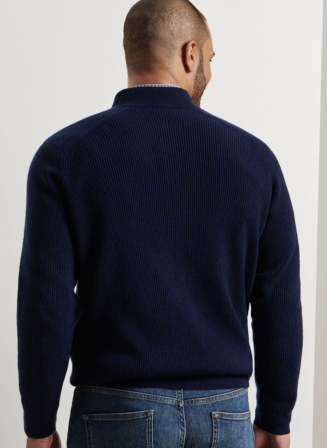 Brant Button Mock Sweater NAVY
