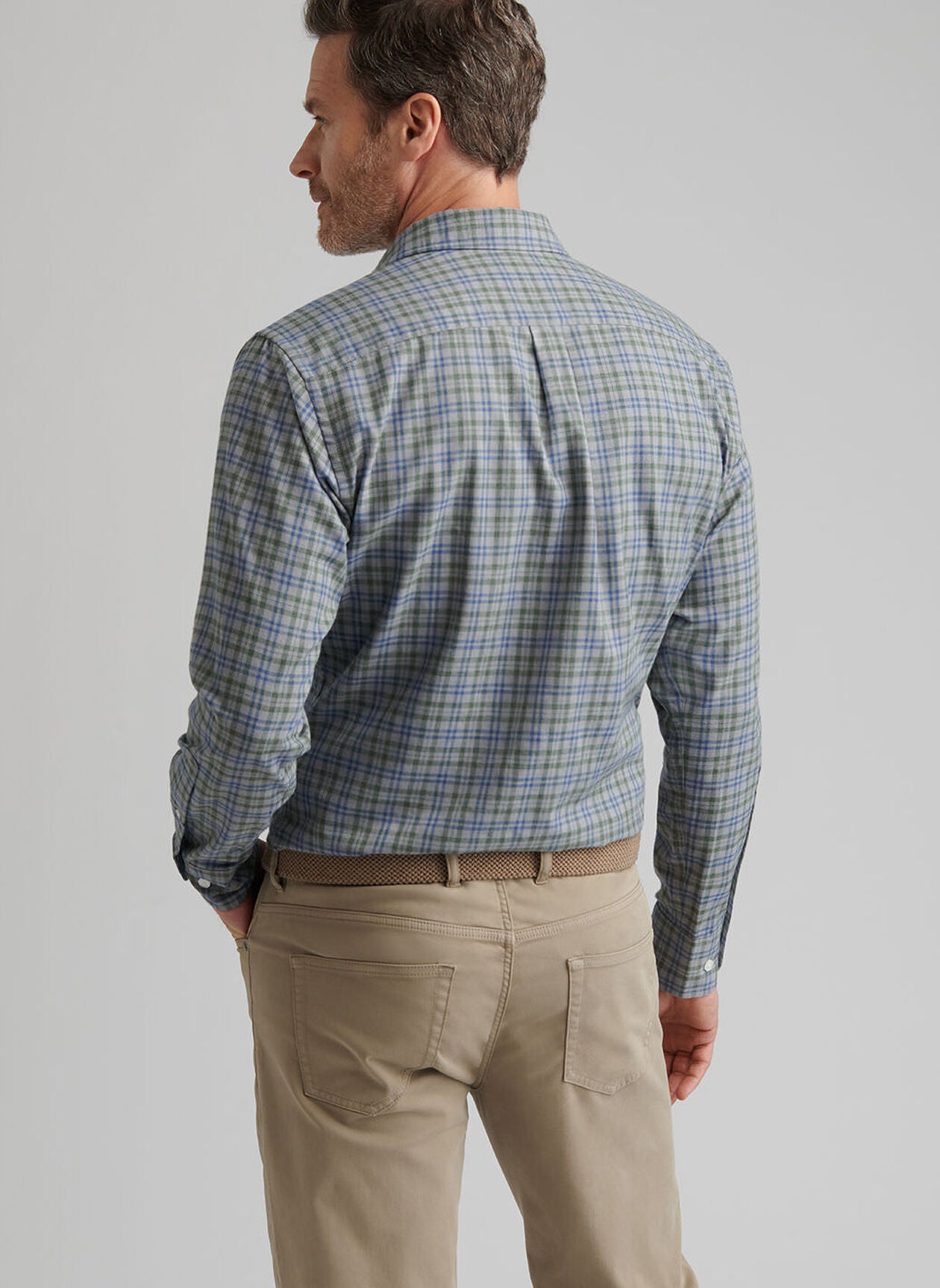 Bar Harbor Performance Flannel Sport Shirt BRITISH GREY