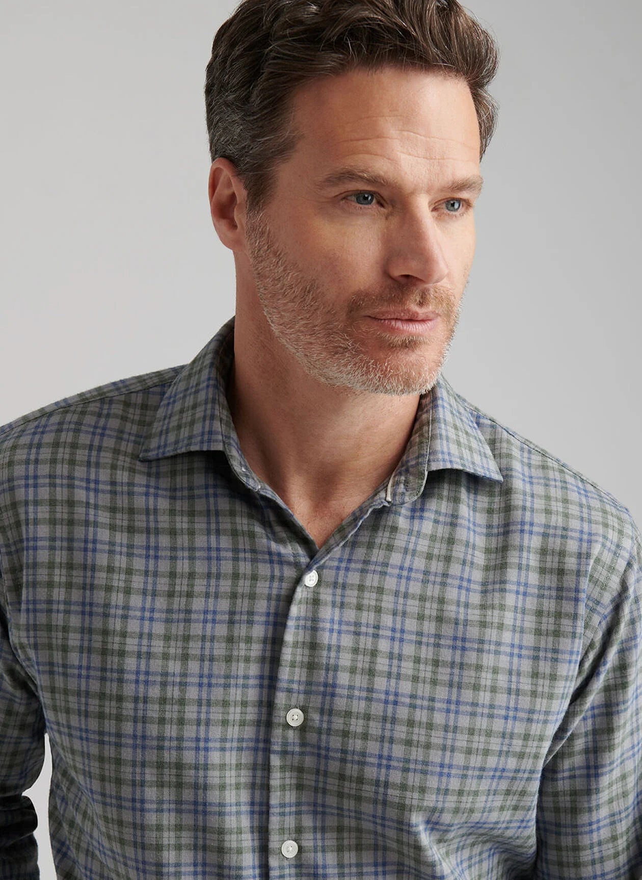 Bar Harbor Performance Flannel Sport Shirt BRITISH GREY