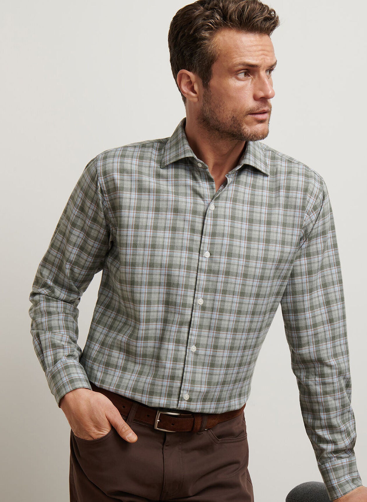 Whitecap Performance Flannel Sport Shirt Basil