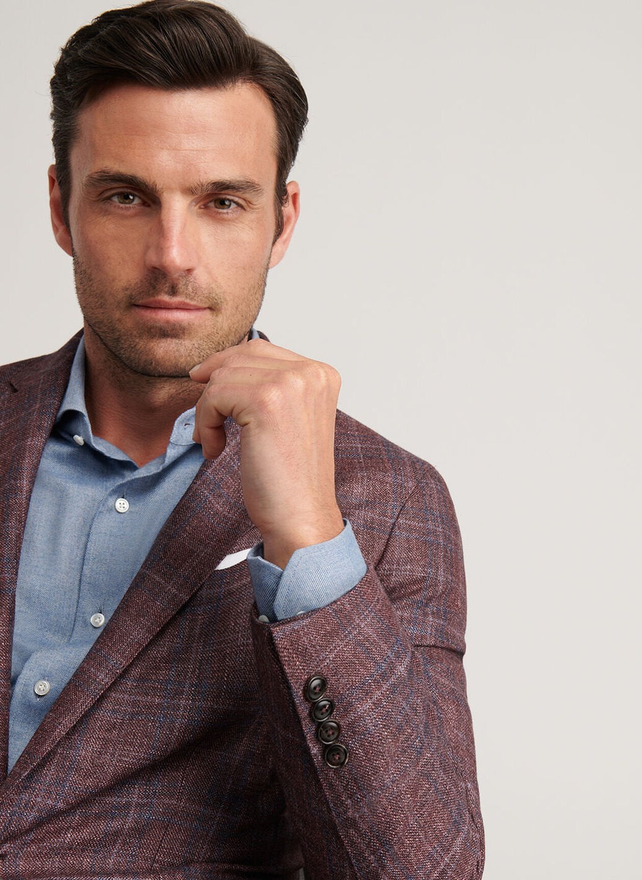 Claren Plaid Soft Jacket Garnet