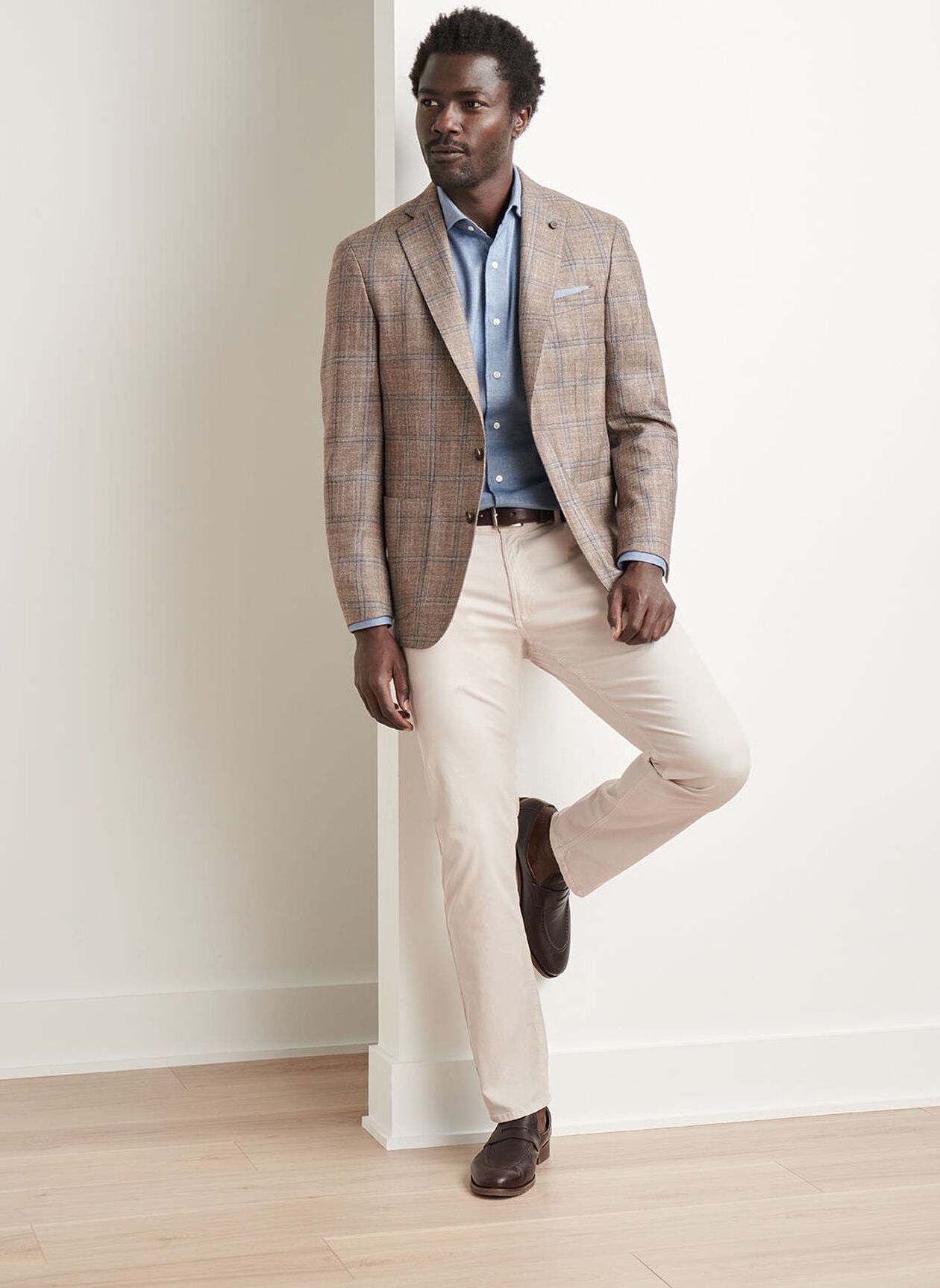 Leroy Windowpane Soft Jacket Walnut