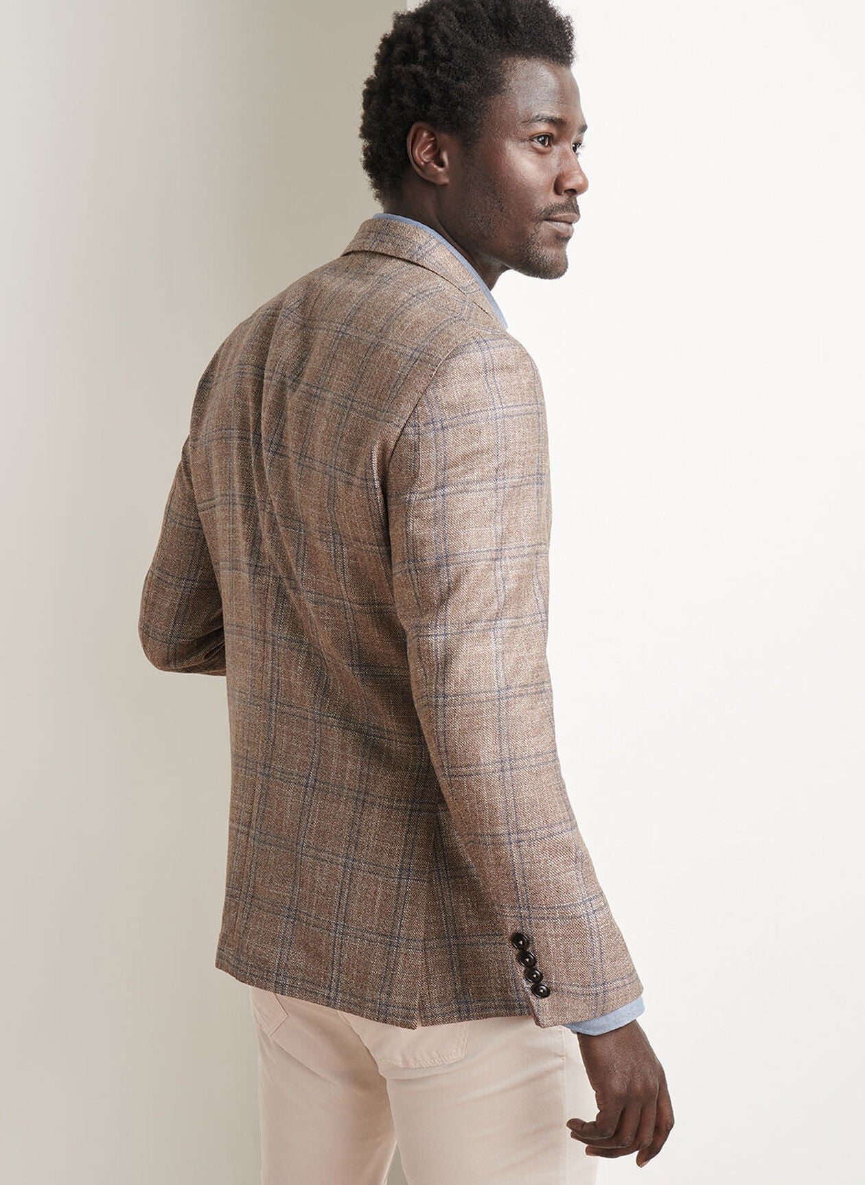Leroy Windowpane Soft Jacket Walnut