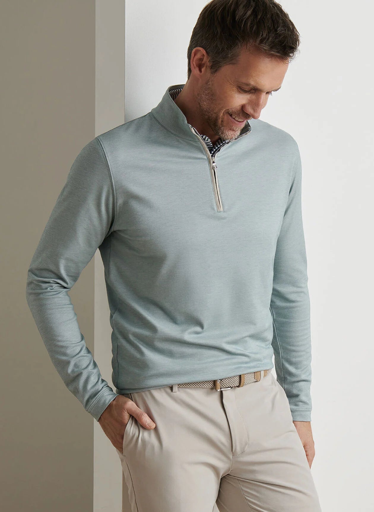 Albatross Cotton-Blend Piqué Quarter-Zip Sherwood