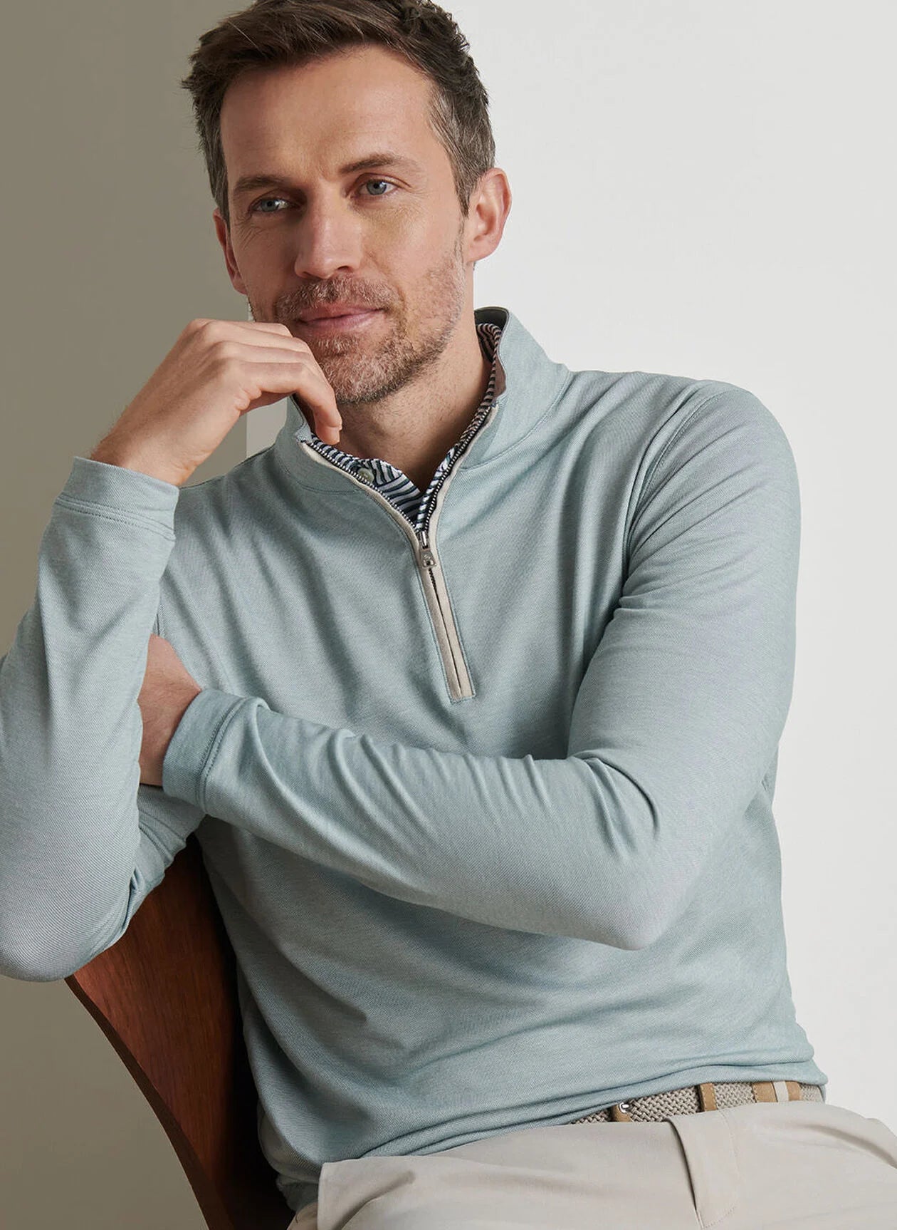 Albatross Cotton-Blend Piqué Quarter-Zip Sherwood