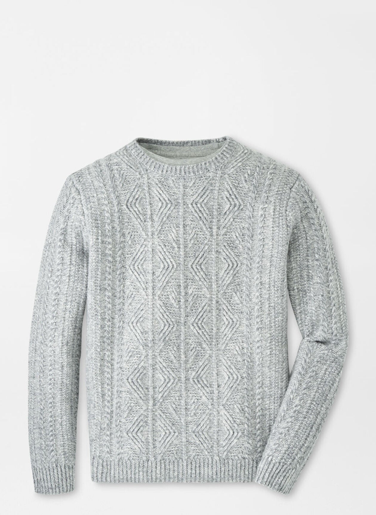 Callum Cable Crewneck Sweater Gale Grey
